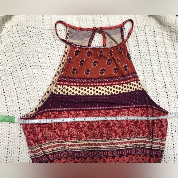 SOLD American Eagle XXS Soft & Sexy Pink Burgundy Floral Maxi Dress - Picture 7 of 14